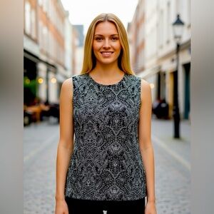 NWT Ronni Nicole Sparkly Black Vintage Top XL